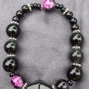 #3 Black Obsidian & Purple Crackle Glass