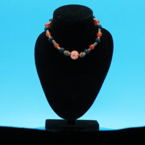 #21 Copper, Black and Orange Beaded Bracelet